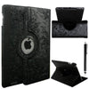Floral Embossed Rotating Leather Case