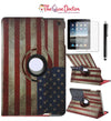 iPad Mini 4 USA Vintage American Flag 360 Pu Leather Cover Stand
